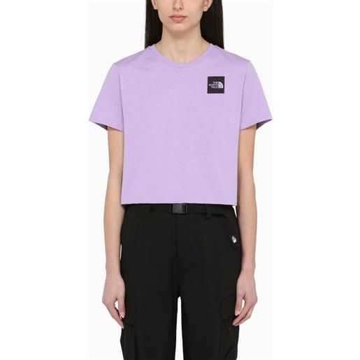 The North Face t-shirt cropped lilla in cotone con logo