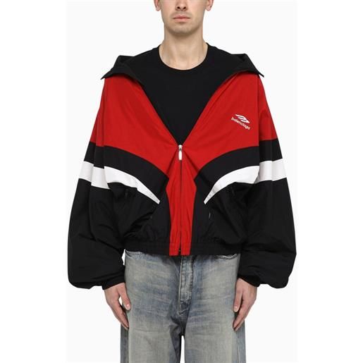 Balenciaga giacca off shoulder tracksuit 3b sports icon nera/rossa/bianca