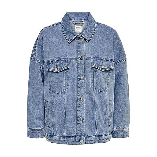 Only onlsafe caroline oversize dnmjacket noos giacchetto, blu medio (denim blu medio), s donna