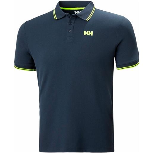 Helly Hansen men's kos quick-dry polo camicia navy/lime stripe s