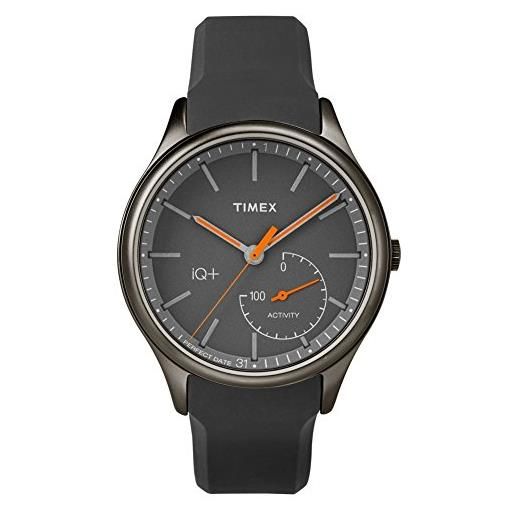 TIMEX WATCHES timex iq+ move orologio sportivo nero, acciaio spazzolato, arancione bluetooth