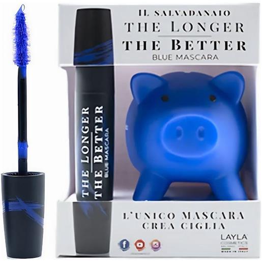 LAYLA COSMETICS salvadanaio the longer the better blue mascara - set