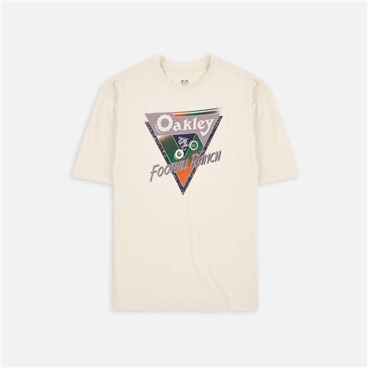 Oakley enhance new retro triangle 1.0 t-shirt light cream uomo