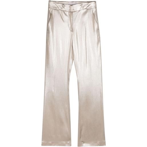 Genny pantaloni svasati lamé - argento