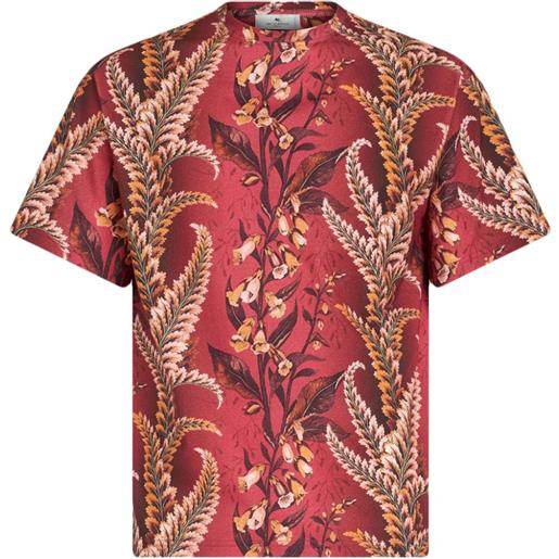 ETRO t-shirt con stampa foliage - rosso