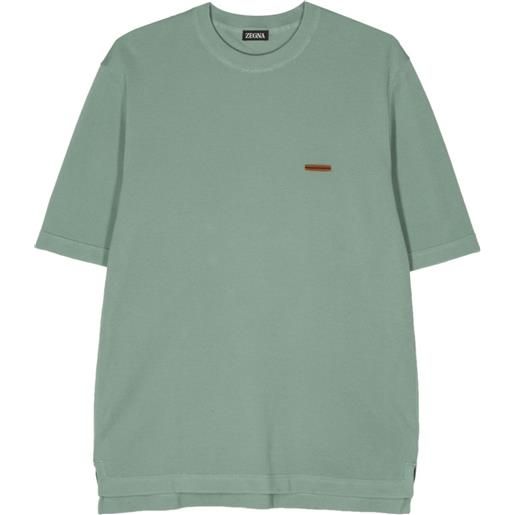 Zegna t-shirt con dettaglio a righe - verde