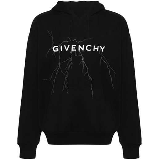 Givenchy felpa con stampa fulmini - nero