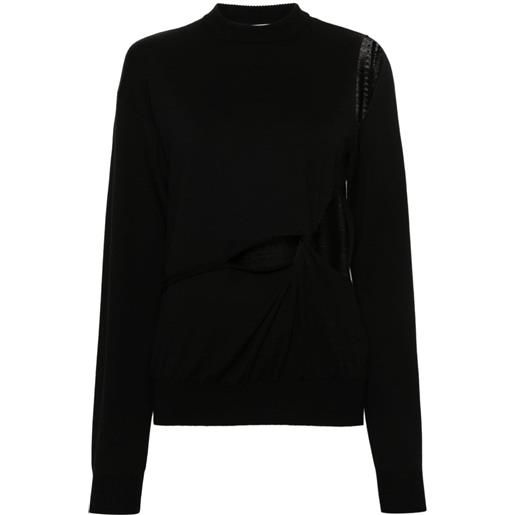 Sportmax maglione con cut-out - nero