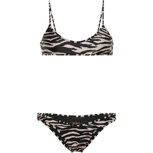 The Attico set bikini con stampa - nero