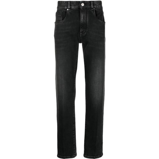 FENDI jeans affusolati con effetto schiarito - nero