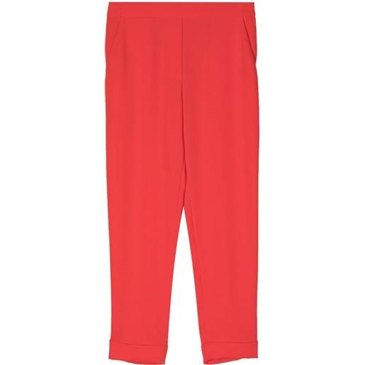 P.A.R.O.S.H. pantaloni affusolati con vita elasticizzata - rosso