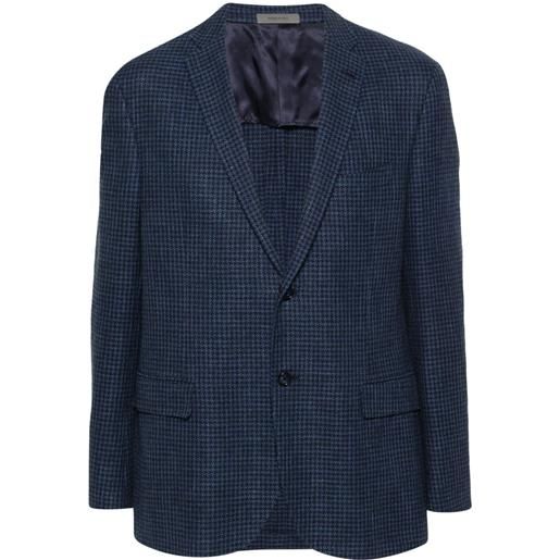 Corneliani blazer monopetto in tweed - blu