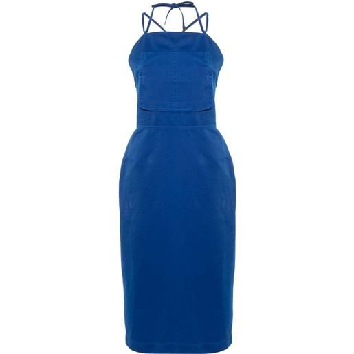 Max Mara abito con scollo quadrato - blu