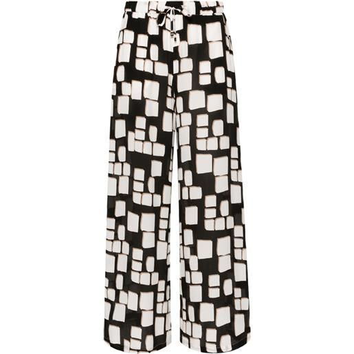 Max Mara pantaloni a palazzo con stampa geometrica - bianco