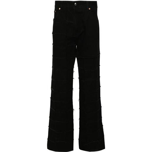 Andersson Bell jeans new patchwork a gamba ampia - nero