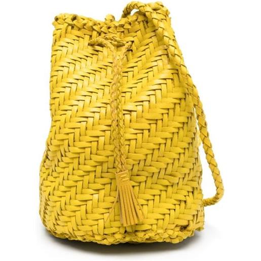 DRAGON DIFFUSION borsa a secchiello con design intrecciato - giallo