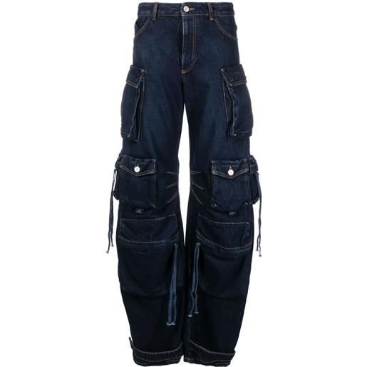 The Attico jeans in stile cargo fern a gamba ampia - blu