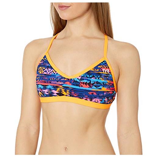 TYRay|#TYR tyr kiowa crosscut tieback bikini top, donna, arancio/multicolor, xs