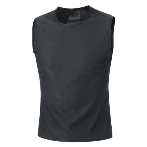 GORE WEAR m base layer sleeveless shirt, maglia senza maniche uomo, nero, s