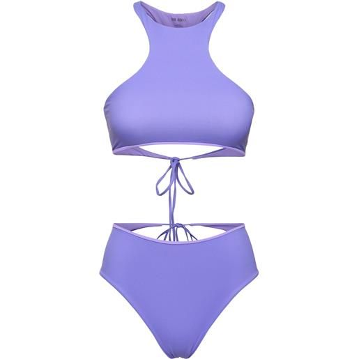 THE ATTICO jersey halter neck cutout bikini set