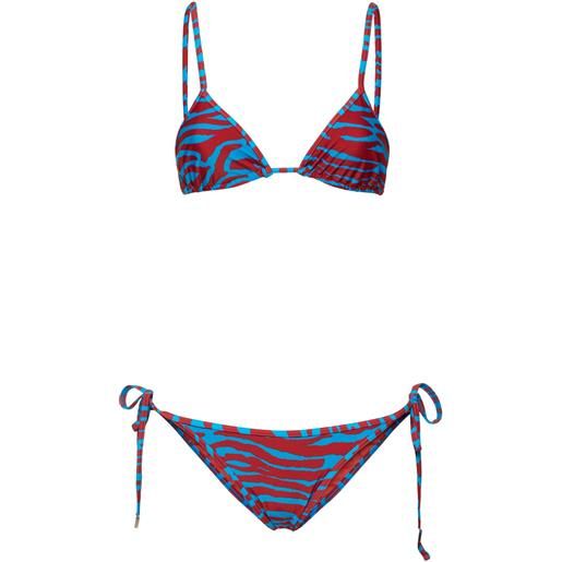 THE ATTICO printed lycra triangle bikini set
