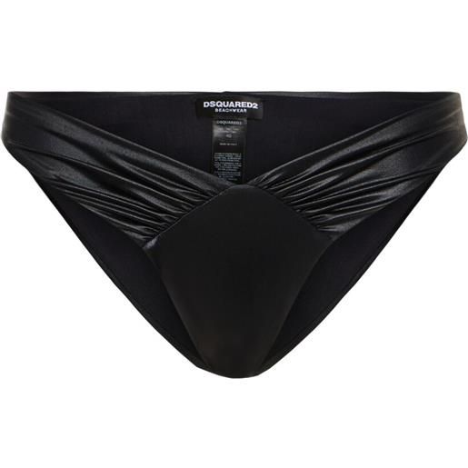 DSQUARED2 slip bikini in lycra drapeggiato