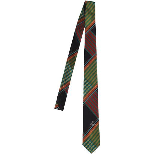 VIVIENNE WESTWOOD cravatta in seta tartan 7cm