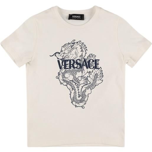 VERSACE t-shirt dragan in jersey di cotone con stampa