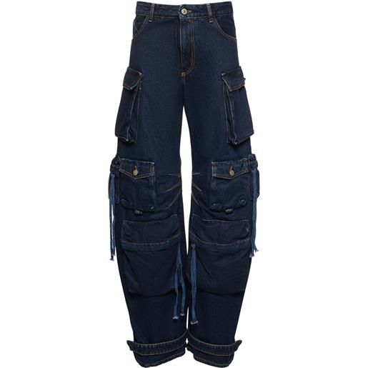 THE ATTICO jeans cargo vita bassa fern in denim