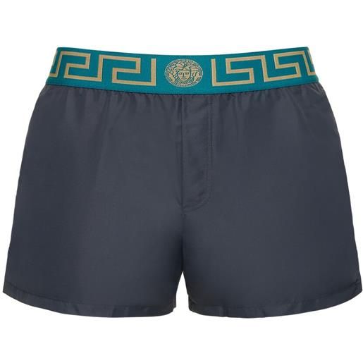 VERSACE shorts mare greca in nylon con logo