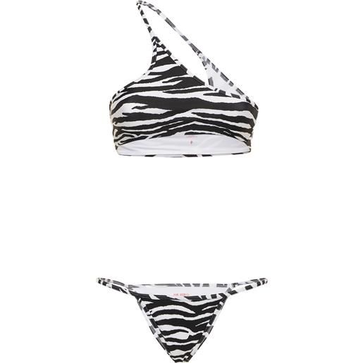 THE ATTICO bikini monospalla stampa zebra