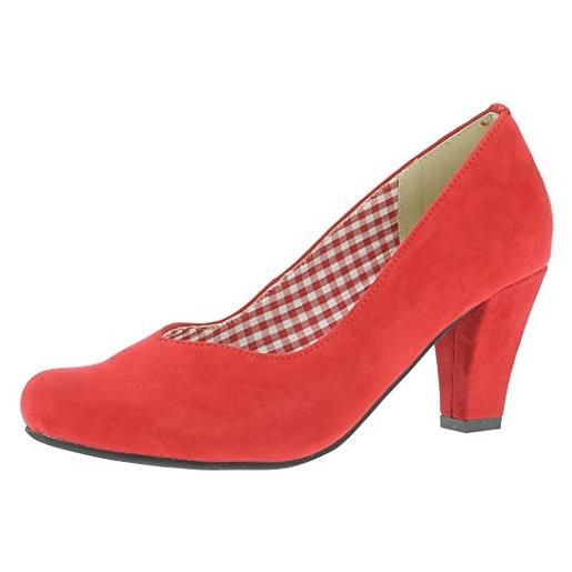 Hirschkogel decolleté da donna, scarpe, colore: rosso, 36 eu