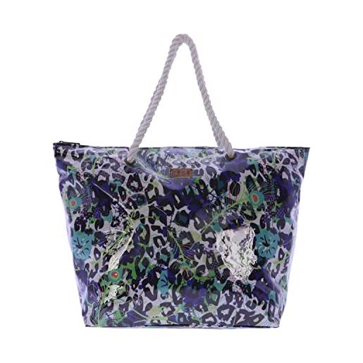 For Time, viaggio, stefania, xxl famiglia mare paglia-borsa donna grande-shopping bag-spiaggia women's, multicolore, 35x18x36 cm
