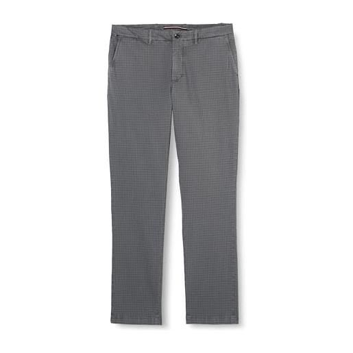 Tommy Hilfiger denton pow check gmd mw0mw32935 pantaloni in tessuto, grigio (hydrogen grey), 31w / 34l uomo