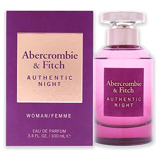 Abercrombie & Fitch - profumo da donna authentic night, eau de parfum, 100 ml