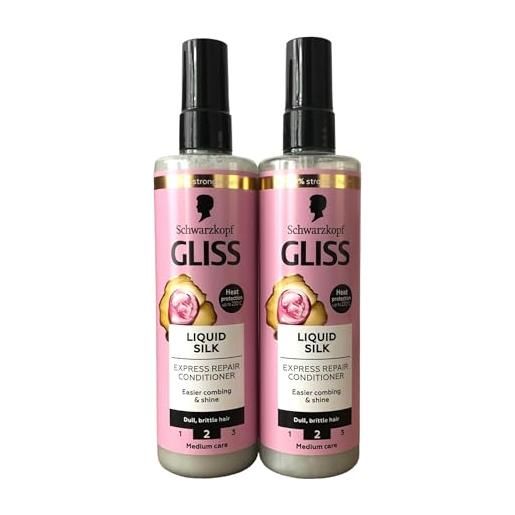 Schwarzkopf gliss liquid silk gloss express repair conditioner 200 ml pack di 2
