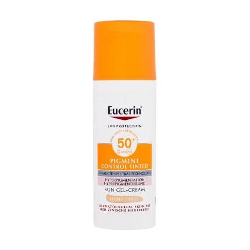Eucerin sun protection pigment control tinted gel-cream spf50+ crema solare e gel colorato contro le macchie pigmentarie 50 ml tonalità light per donna
