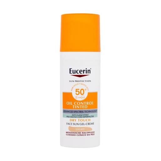 Eucerin sun oil control tinted dry touch sun gel-cream spf50+ crema viso in gel con protezione solare colorata 50 ml tonalità light unisex