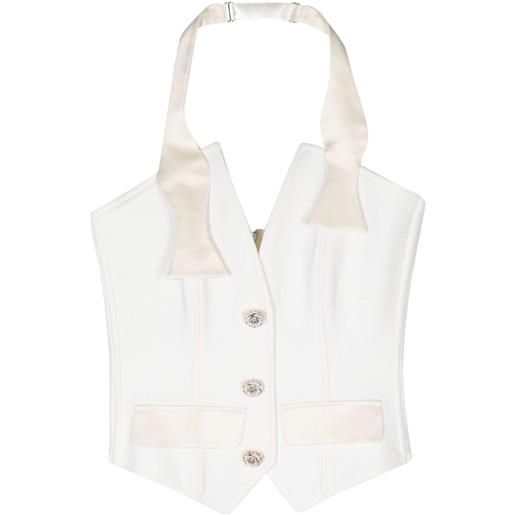 Seen Users blusa after hours tuxedo corset - bianco