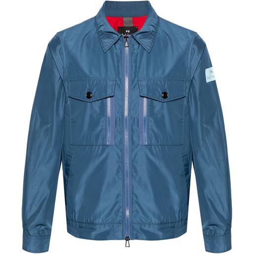 PS Paul Smith giacca-camicia con zip - blu