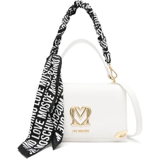 Love Moschino borsa a tracolla con placca logo - bianco