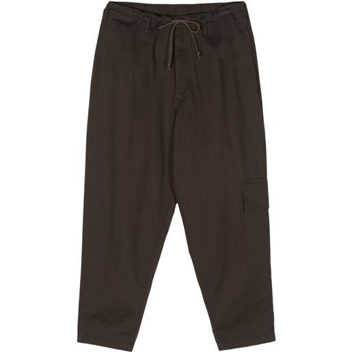 Yohji Yamamoto pantaloni affusolati con coulisse - marrone