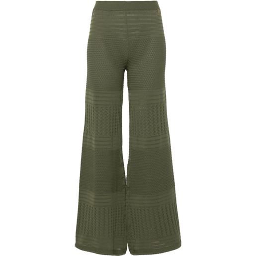 TWINSET leggings ampi traforati - verde