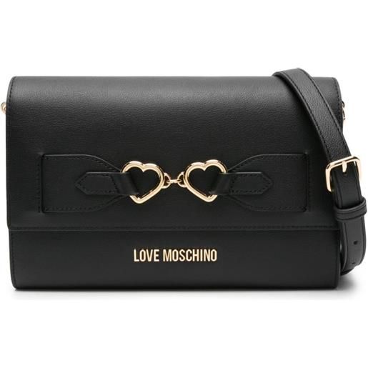 Love Moschino borsa a spalla con placca logo - nero