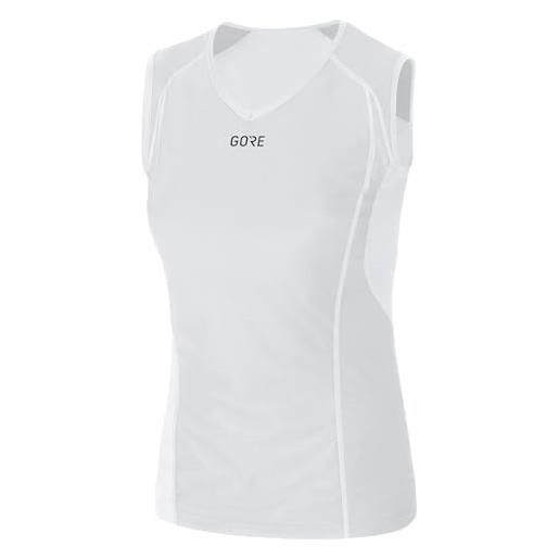 GORE WEAR m gore windstopper base layer sleeveless shirt, maglia senza maniche donna, grigio chiaro bianco, 44