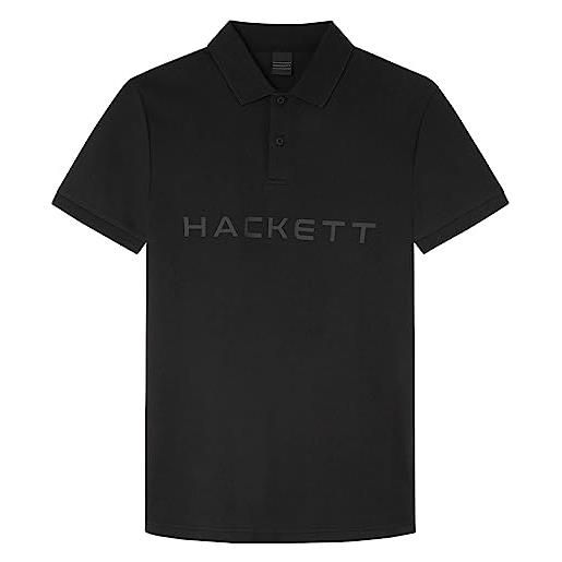 Hackett London essential polo, polo shirt uomo, nero, xxl