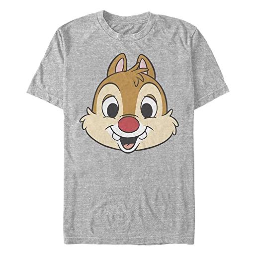 Disney mickey & friends-dale big face organic short sleeve t-shirt, melange grey, xl unisex