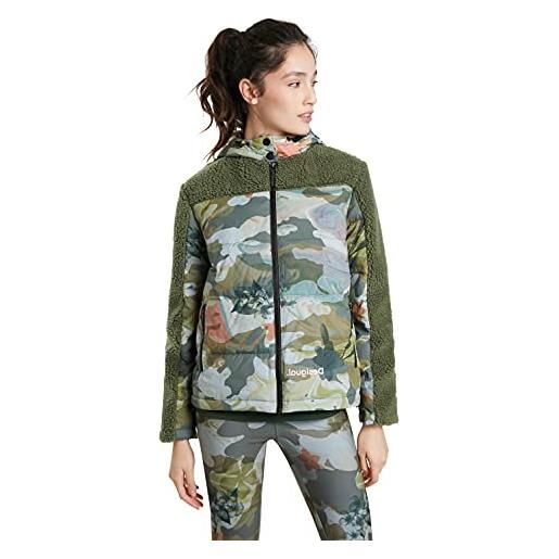 Desigual padded_hanna giacca, verde, s donna