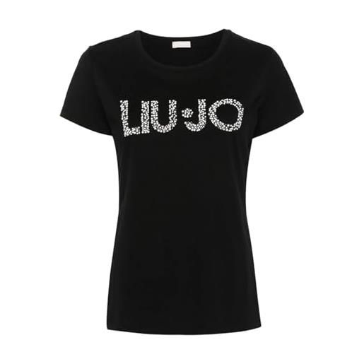 Liu Jo Jeans liu jo t-shirt manica corta con logo e applicazioni ma4322j5904 nero