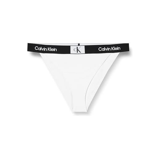 Calvin Klein high rise cheeky bikini kw0kw02259 costume da bagno, bianco (pvh classic white), xs donna